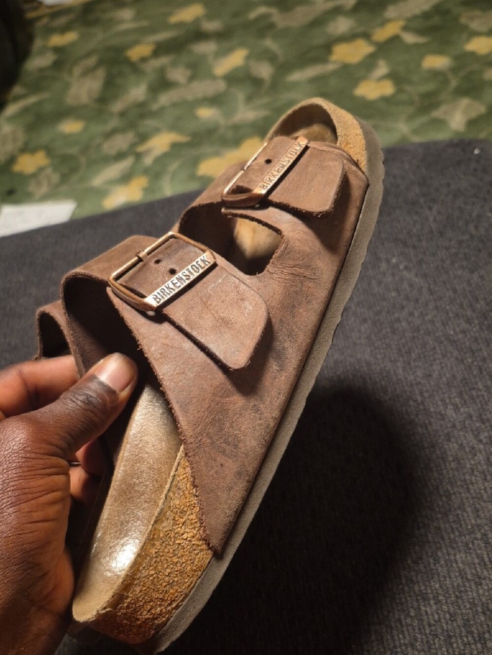 Birkenstock Brown Double Strap Leather Sandals - Picture 3 of 11